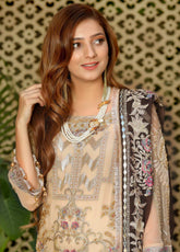 Areesha Embroidered Chiffon Unstitched 3 Piece Suit - 04